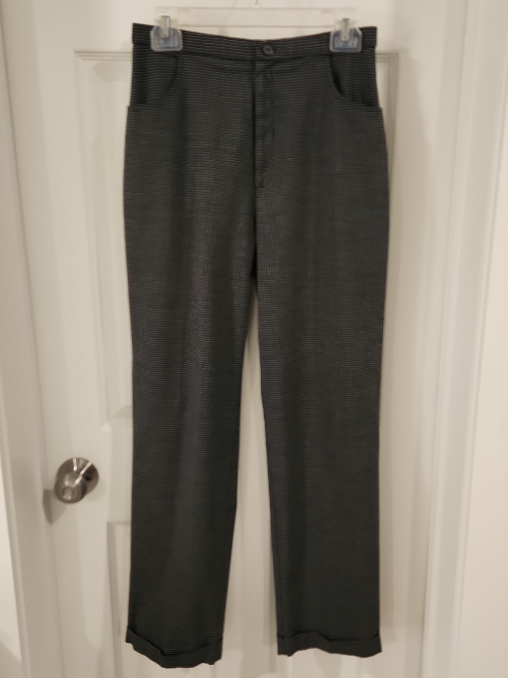 Vtg 90s Stonebridge high Waisted checkered Trousers Straight Leg Pants Size 8